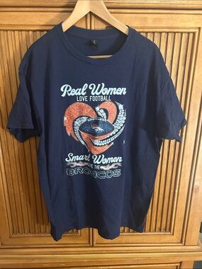 Denver Broncos Navy Graphic Tee - Real Women Love Football